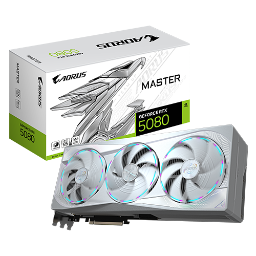 VGA GIGABYTE AORUS GeForce RTX 5080 MASTER ICE 16G GDDR7 GV-N5080AORUS M ICE-16GD
