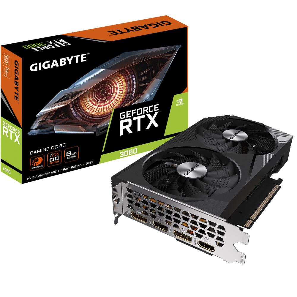 VGA GIGABYTE GeForce RTX 3060 GAMING OC 8G GDDR6 GV-N3060GAMING OC-8GD