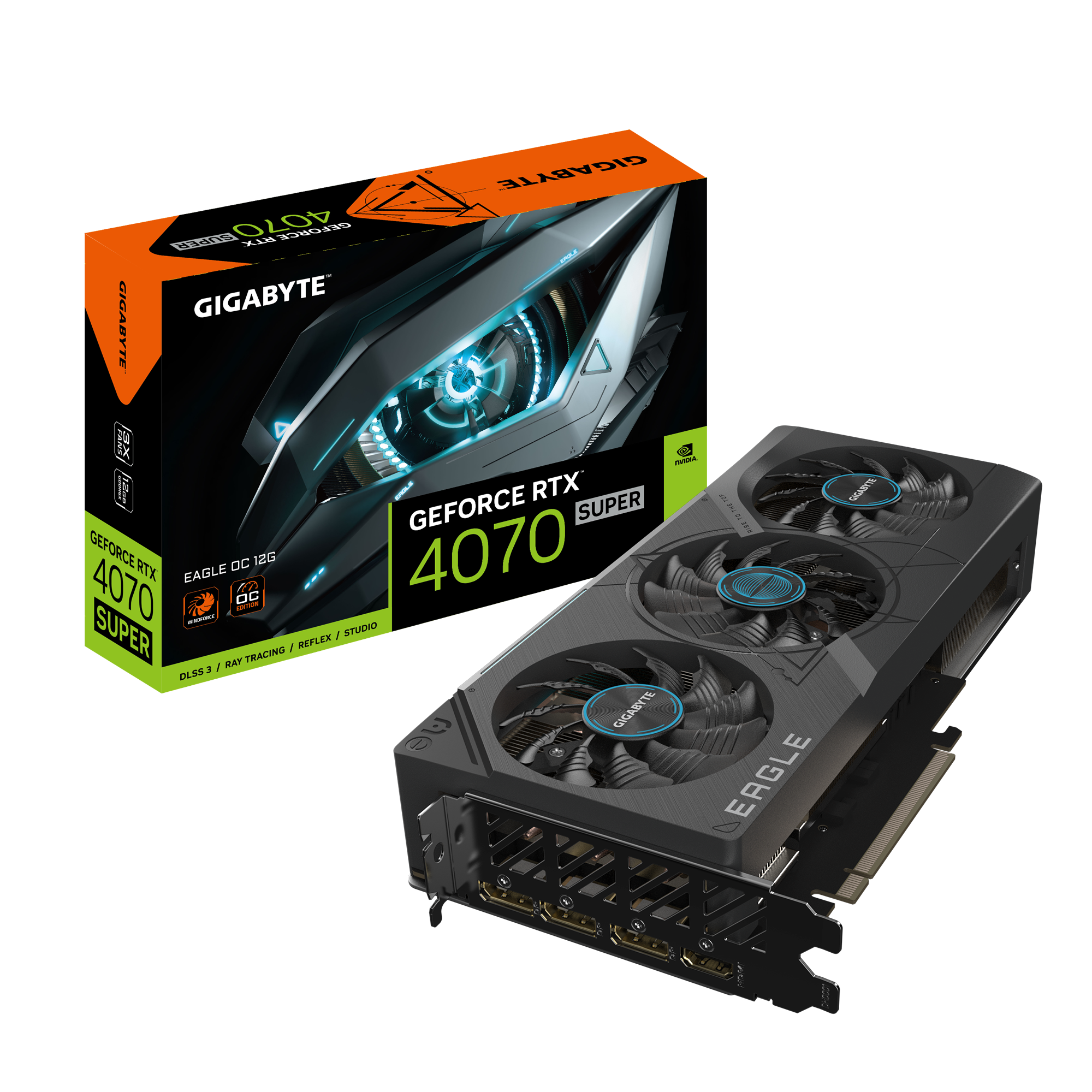 VGA GIGABYTE GeForce RTX 4070 SUPER EAGLE OC 12G GDDR6X GV-N407SEAGLE OC-12GD