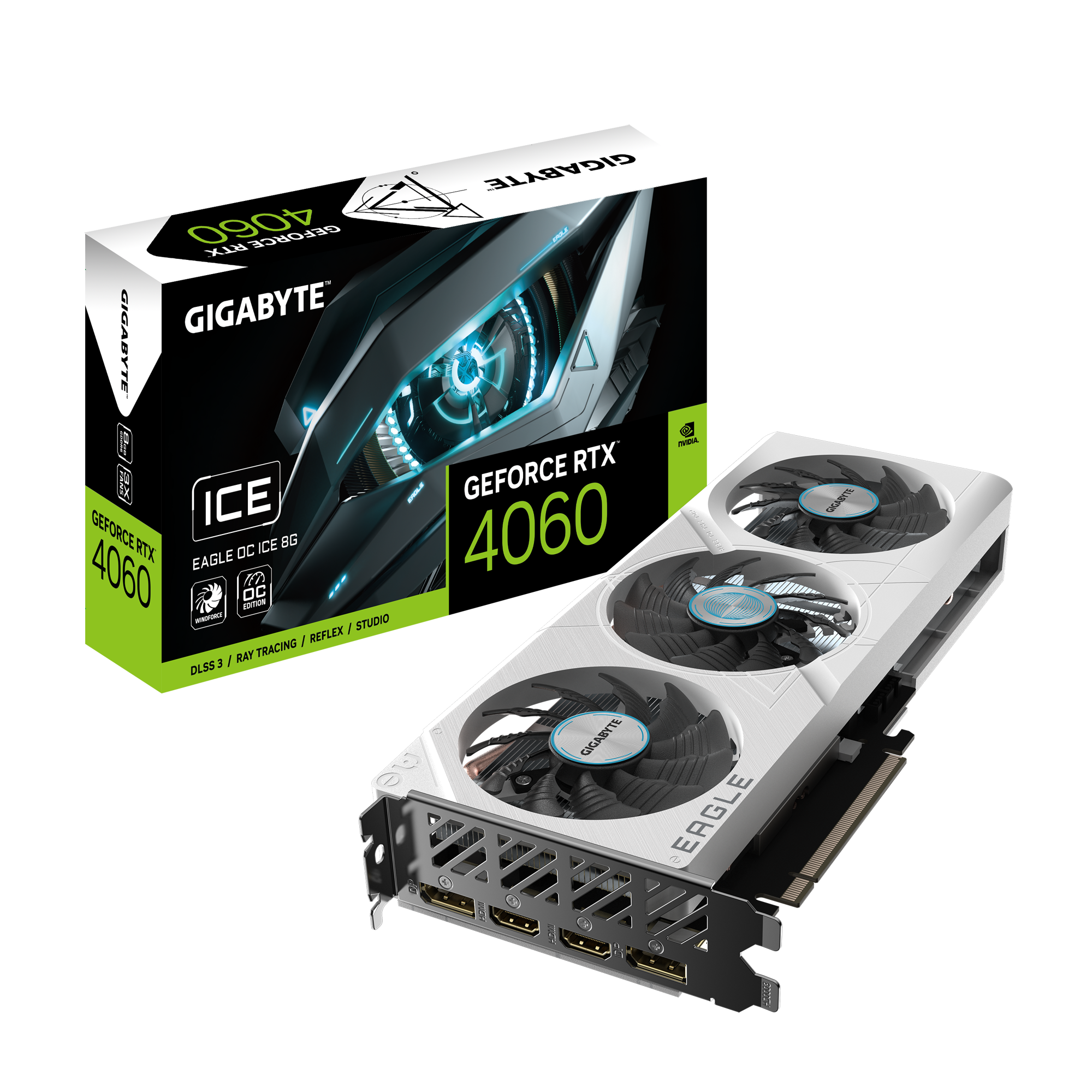 VGA Gigabyte GeForce RTX 4060 EAGLE OC ICE 8G GDDR6 GV-N4060EAGLEOC ICE-8GD