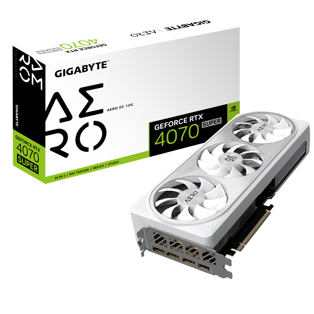 VGA GIGABYTE GeForce RTX 4070 SUPER AERO OC 12G GDDR6X GV-N407SAERO OC-12GD