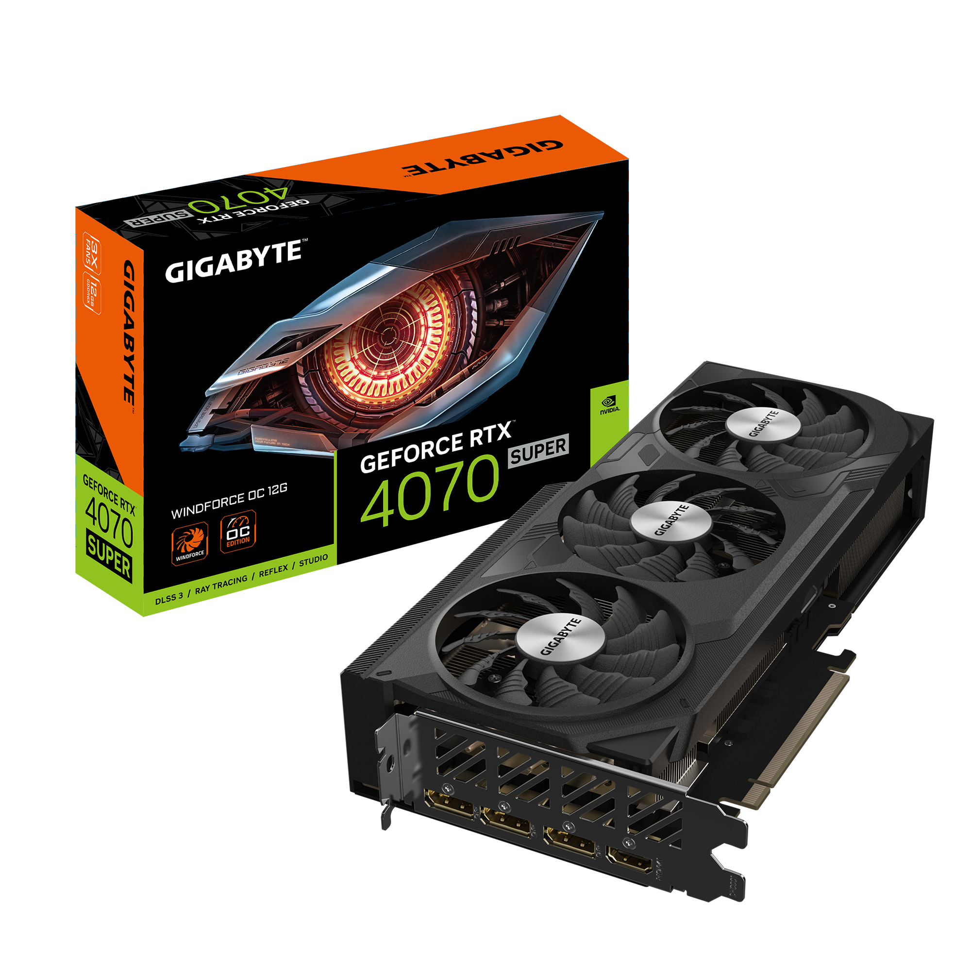 VGA GIGABYTE GeForce RTX 4070 SUPER WINDFORCE OC 12G GDDR6X GV-N407SWF3OC-12GD