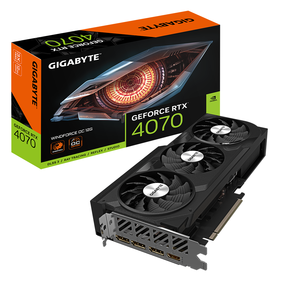 VGA GIGABYTE GeForce RTX 4070 WINDFORCE OC 12G GDDR6X GV-N4070WF3OC-12GD