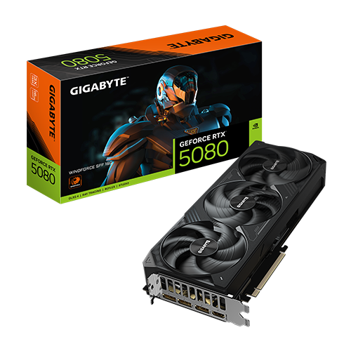 VGA GIGABYTE RTX 5080 WINDFORCE SFF 16GB GDDR 7 GV-N5080WF3-16GD